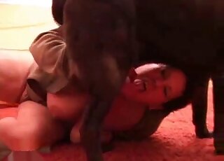 Inked MILF with a colossal ass is getting fucked y a black dog here