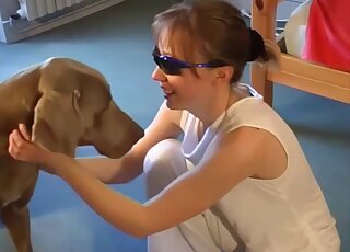 Dazzling blonde amateur is ready for a heavy anal zoo porn play