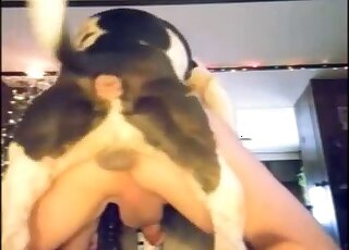 Attractive animal fucking a guy's asshole in a twisted porn movie