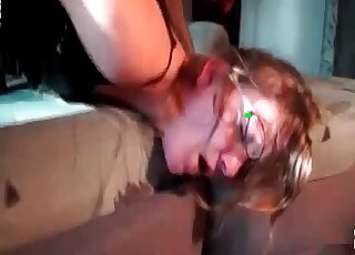 Active dog explores tight holes of a pretty chick in a zoo sex vid