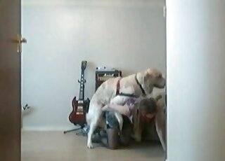 Cutie gets fucked by her big dog whenever she wants that