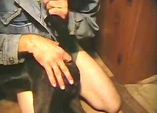 Gay analsexvideo med en zoofil kille och hans svarta hund